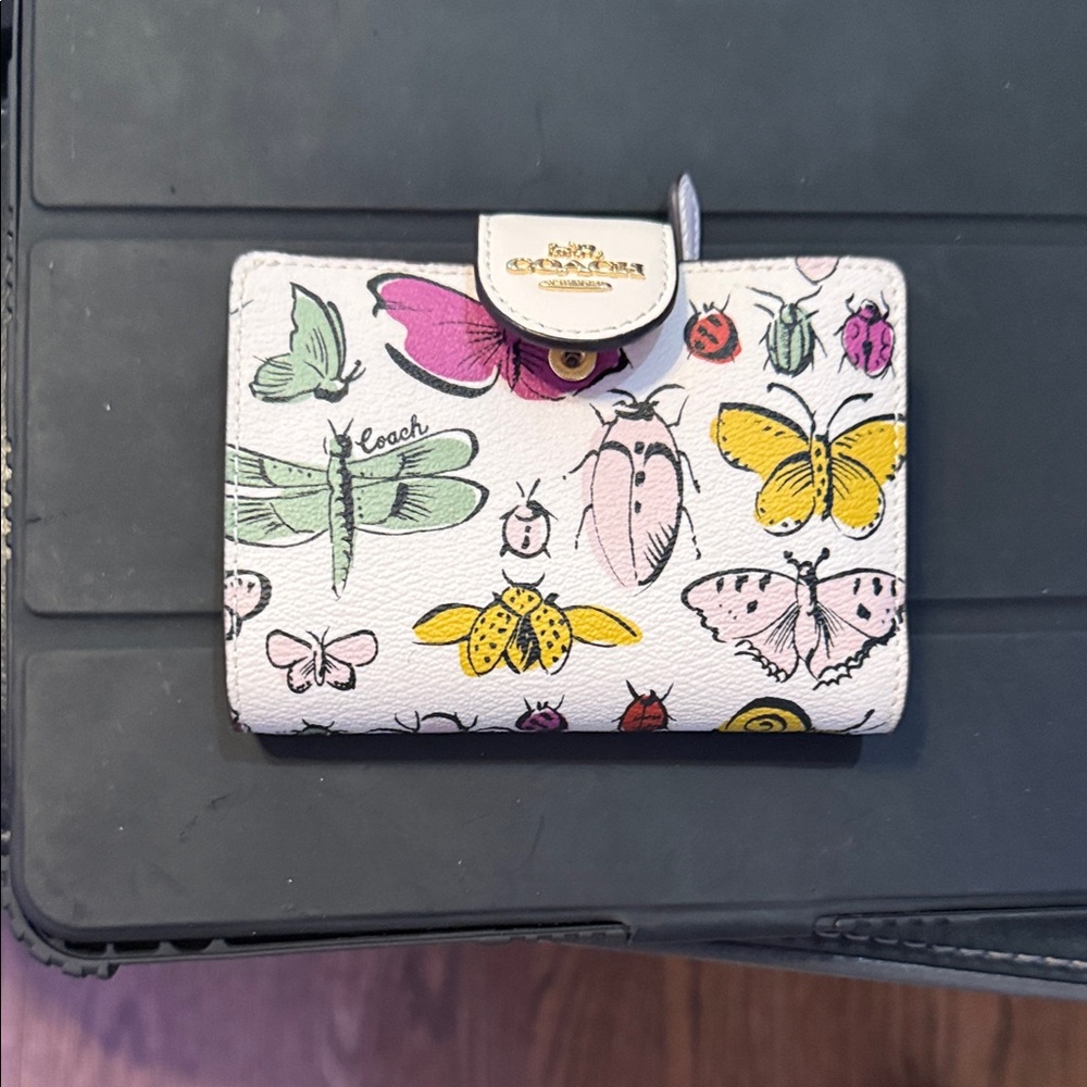 Coach Multicolor Insect Print Wallet